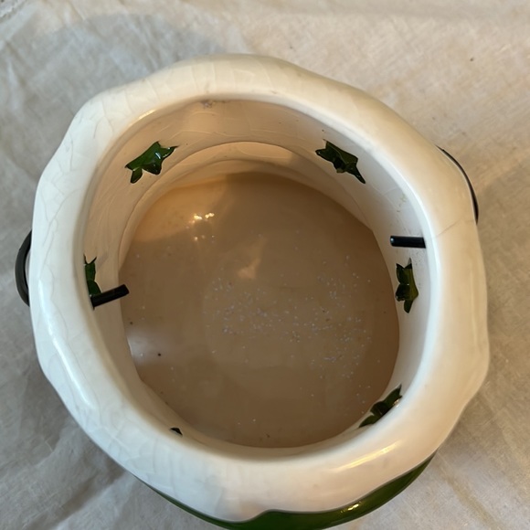 Ceramic tea light candle snowman with handle - Picture 3 of 5